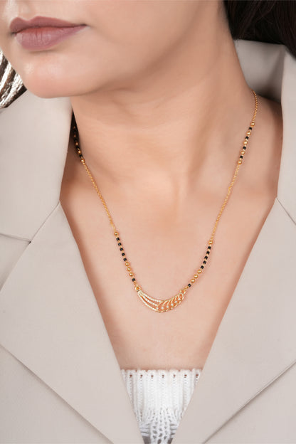 Gold Finish Layered Arc Minimal Mangalsutra