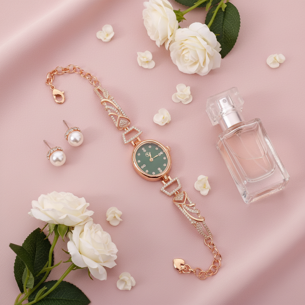Styled Flat Lay – Blush Pink with Florals