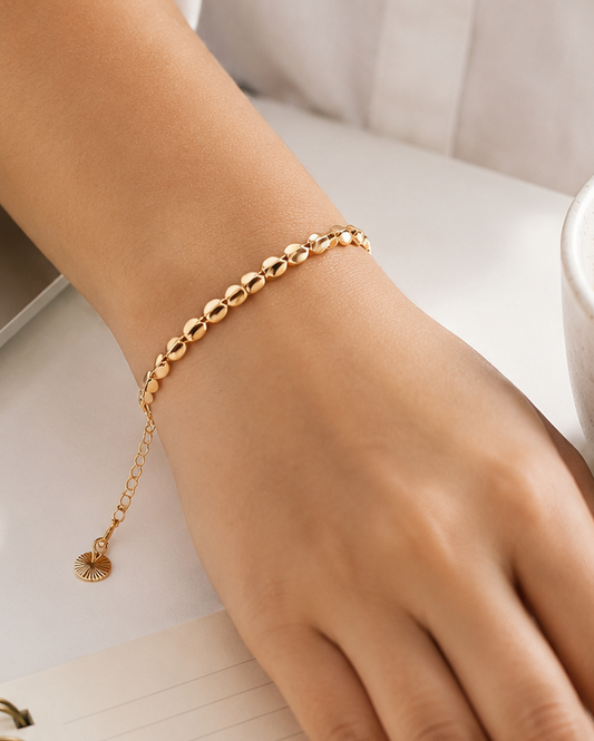 Golden Leaf Link Bracelet