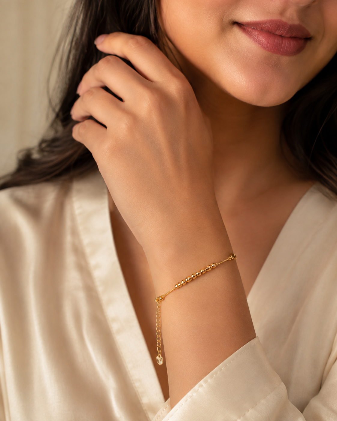 Golden Faceted Bead Bracelet