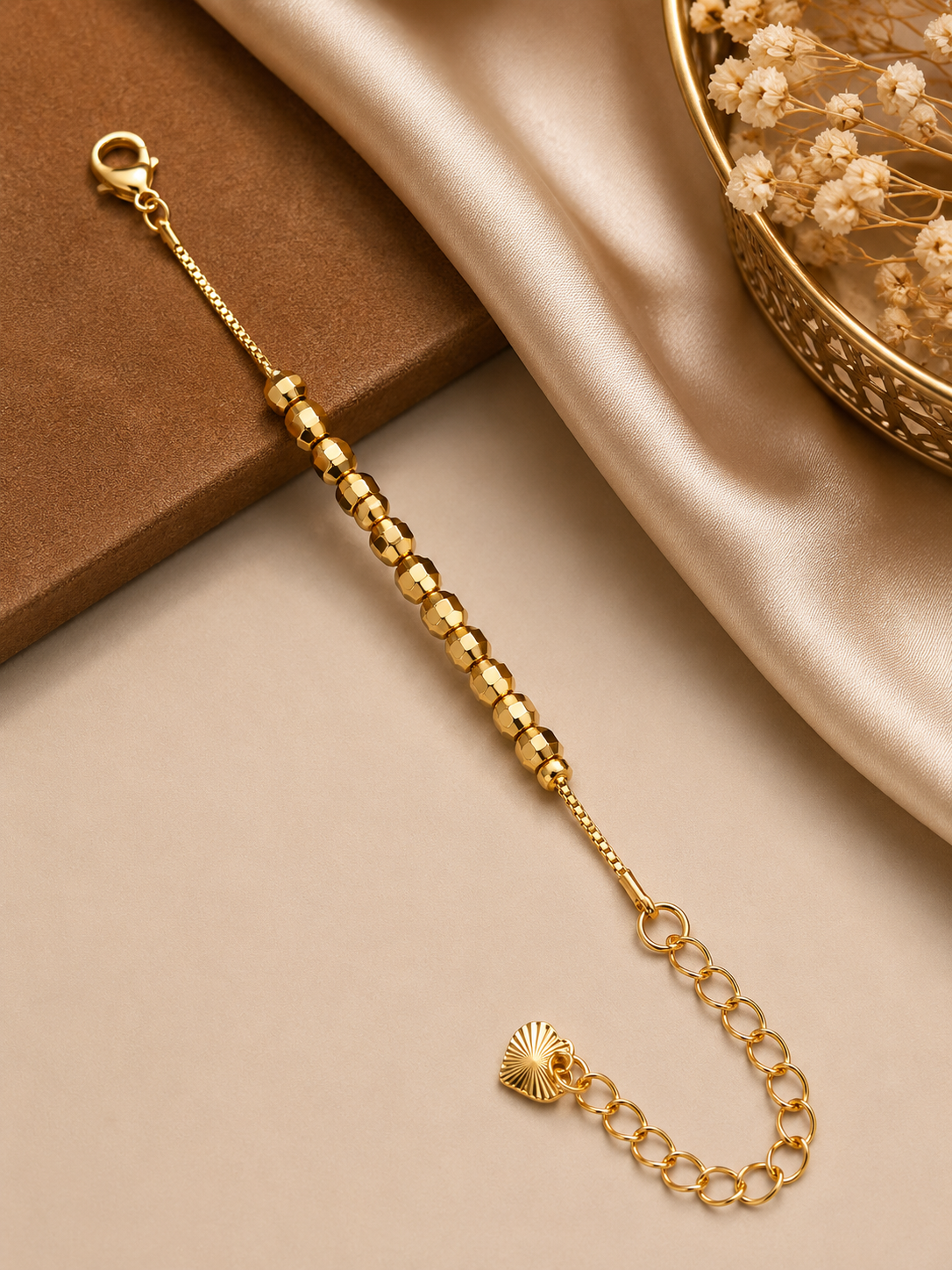 Golden Faceted Bead Bracelet