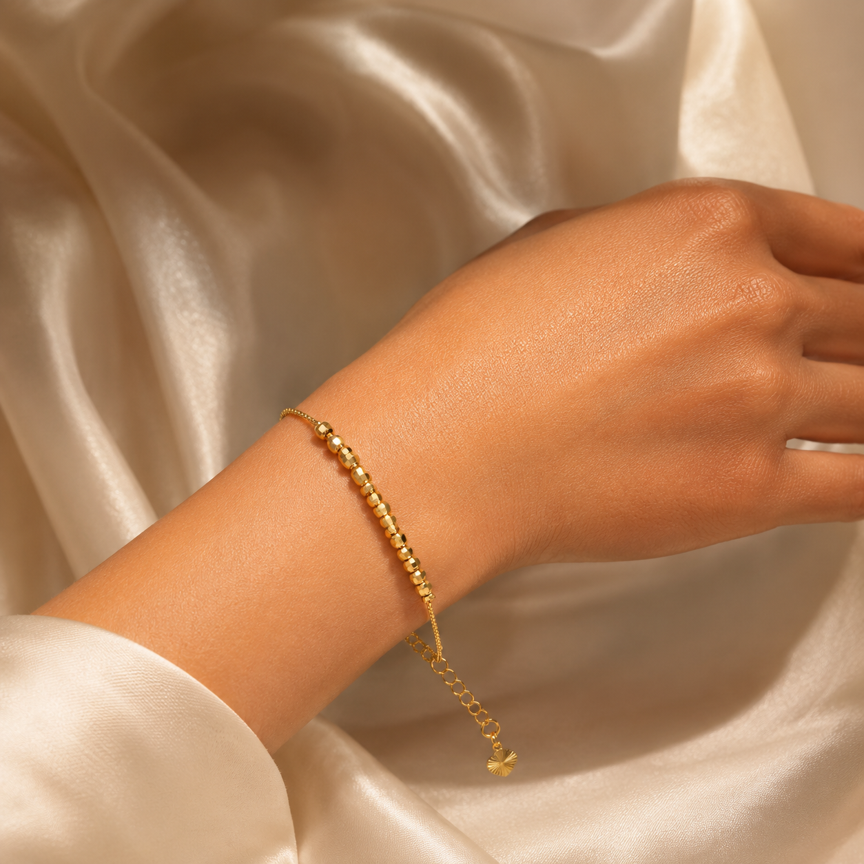 Golden Faceted Bead Bracelet