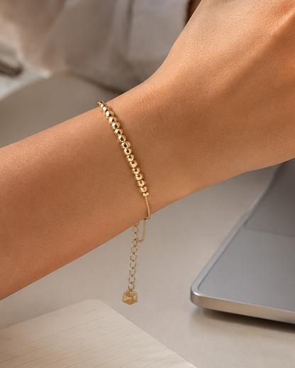 Golden Faceted Bead Bracelet