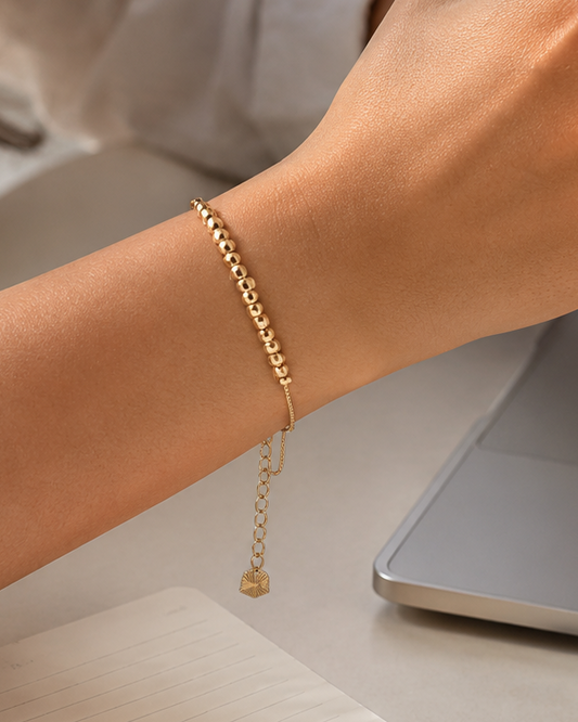 Golden Faceted Bead Bracelet