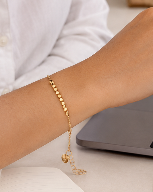Golden Diamond-Cut Bead Bracelet