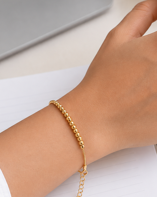 Golden Swirl Bead Bracelet