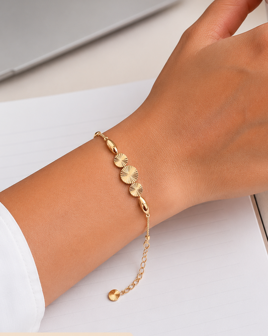 Radiant Disc Gold-Tone Bracelet