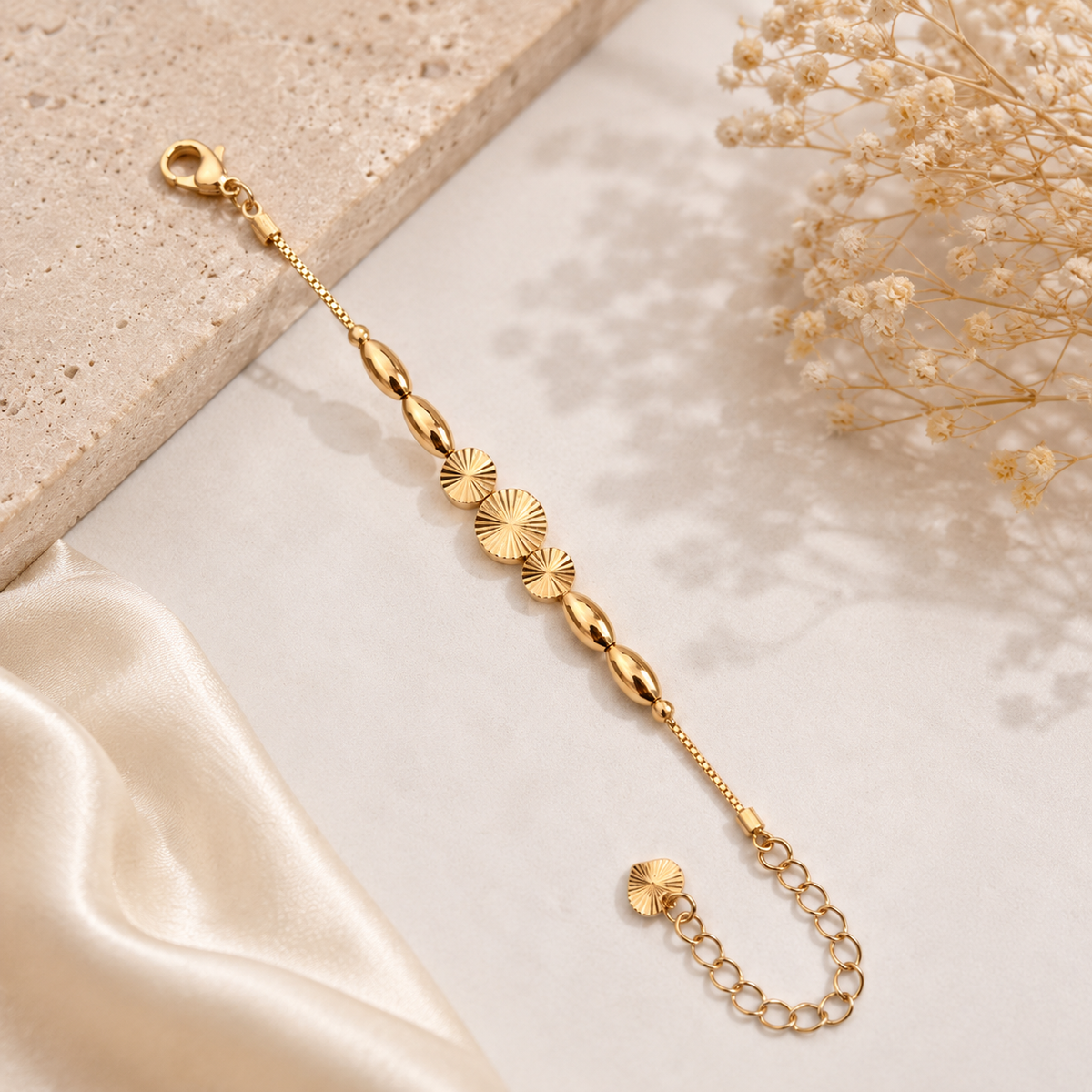 Radiant Disc Gold-Tone Bracelet - Stainless Steel