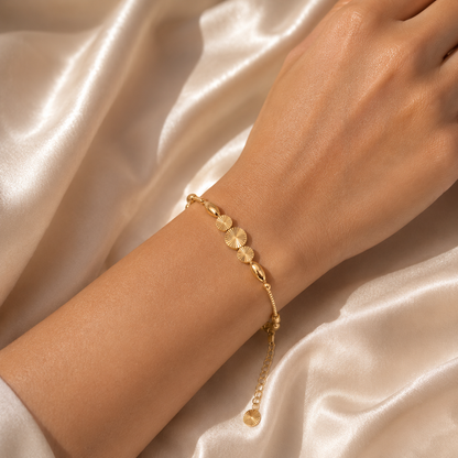 Radiant Disc Gold-Tone Bracelet - Stainless Steel