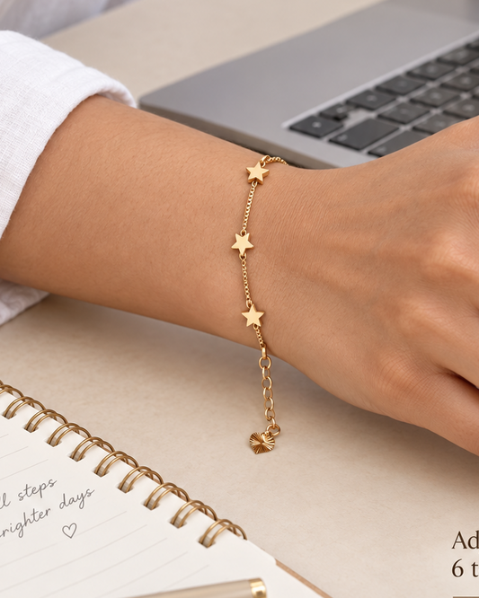 Golden Star Charm Chain Bracelet