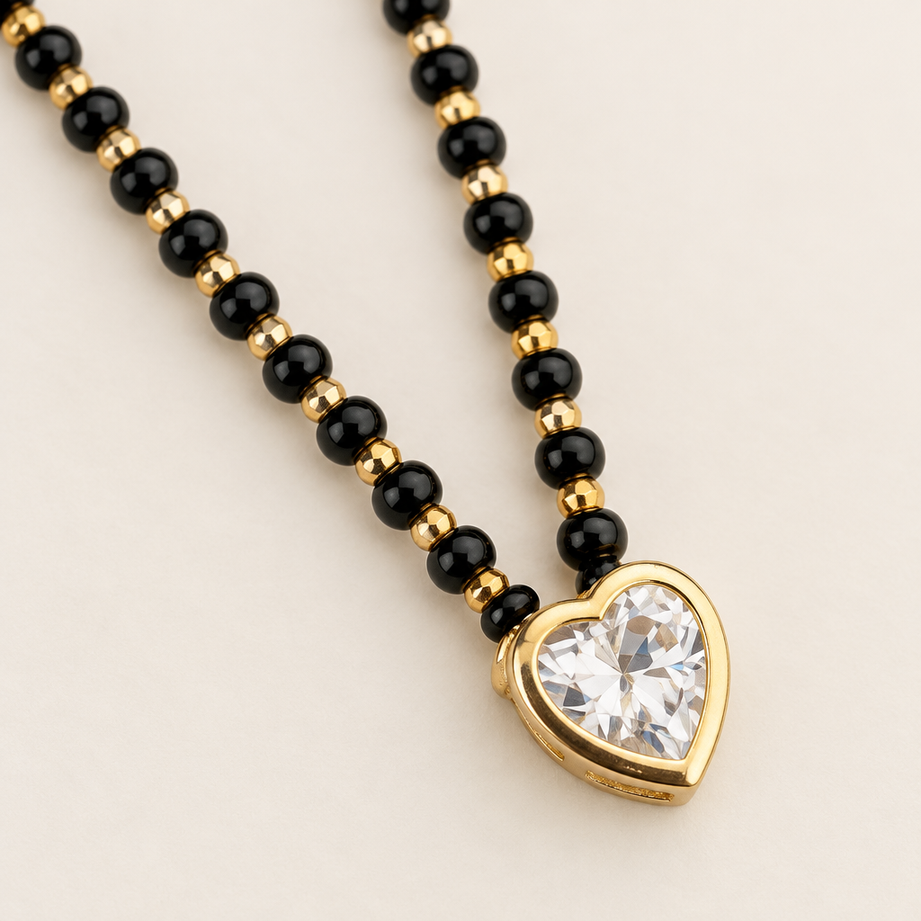 3702 pendant and black-bead macro details