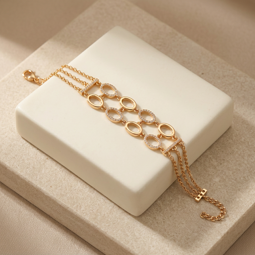 3712 bracelet on an ivory display pedestal