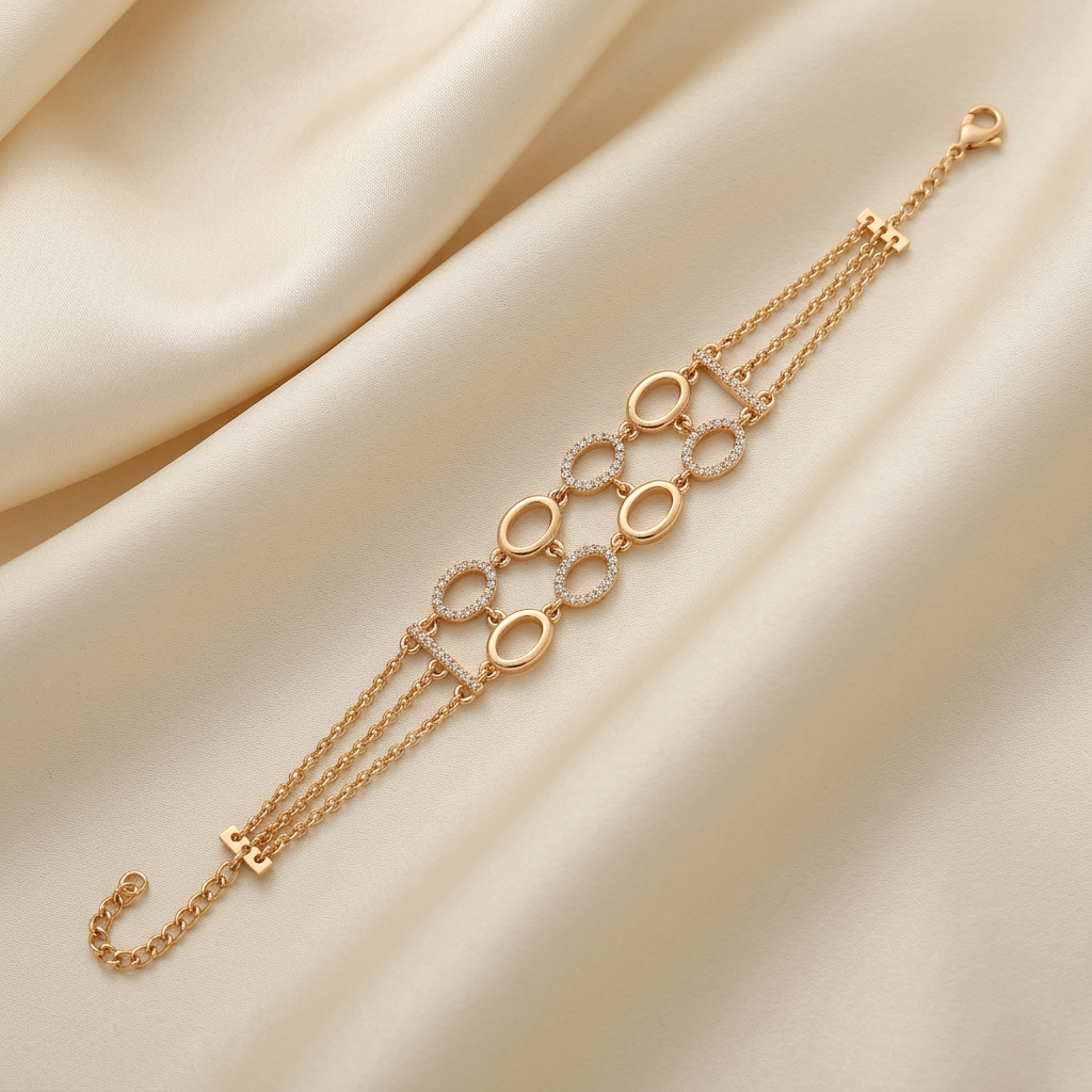 3712 bracelet on champagne satin