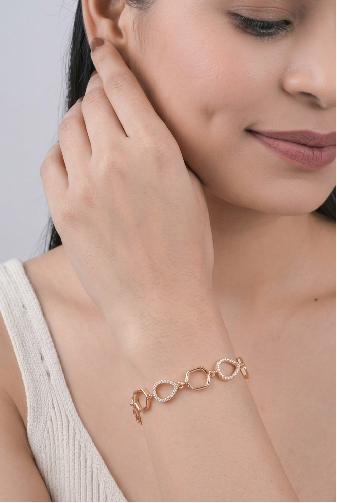 3713 bracelet lifestyle portrait using your model reference