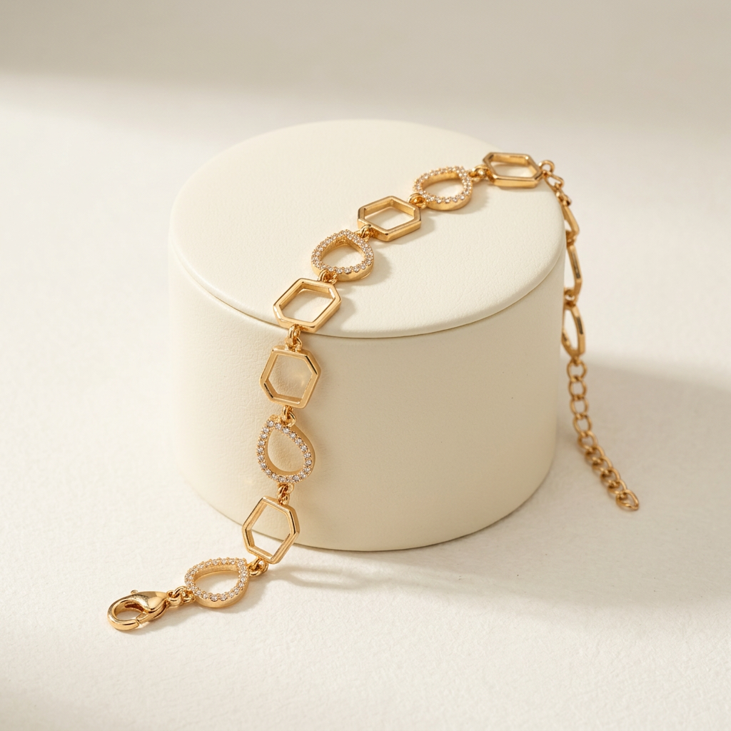 3713 bracelet on an ivory display pedestal