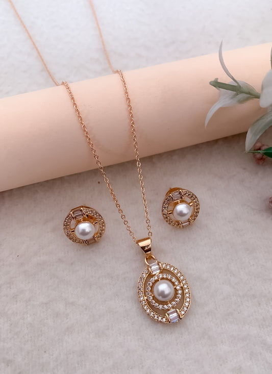 Regal Radiance: The American Diamond Royal Pendant Set by Belezza Jewels Belleza Jewels