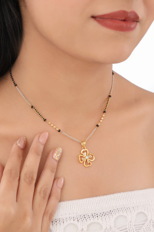 BUY 1 GET 1 FREE - American Diamond Gold Plated Delicate Fancy Mangalsutra