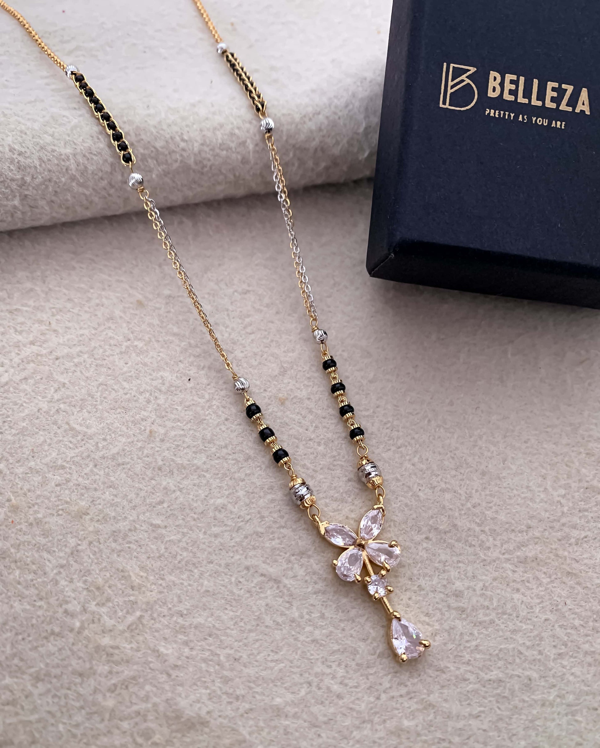Buy 1 Get 1 Free American Diamond High Gold Plated Fancy Delicate Mangalsutra - Mangalsutra - Belleza Jewels