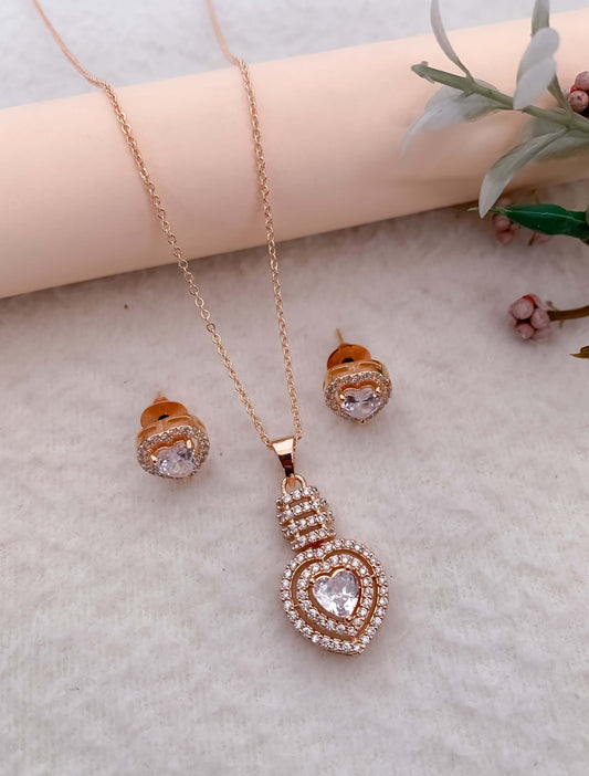 Regal Radiance: The American Diamond Royal Pendant Set by Belezza Jewels Belleza Jewels