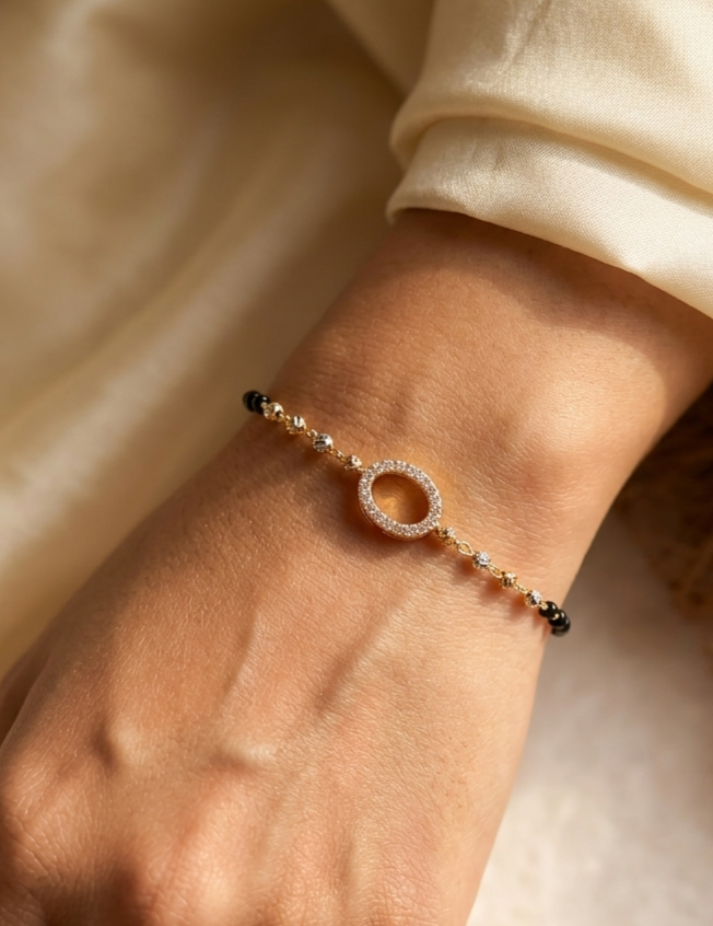American Diamond Golden Hand Mangalsutra