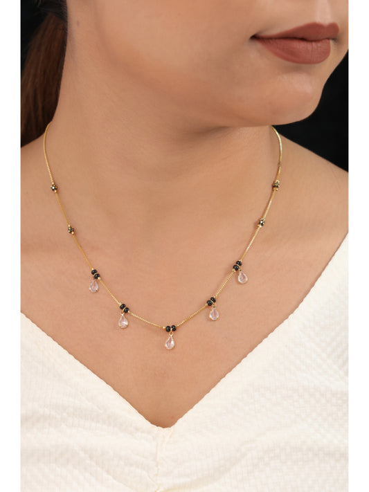 Buy 1 Get 1 Free American Diamond High Gold Plated Fancy Hanging Delicate Mangalsutra