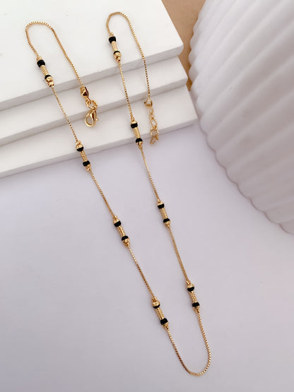 Buy 1 Get 1 Free - Minimal Cylindrical Bead Black Bead Mangalsutra