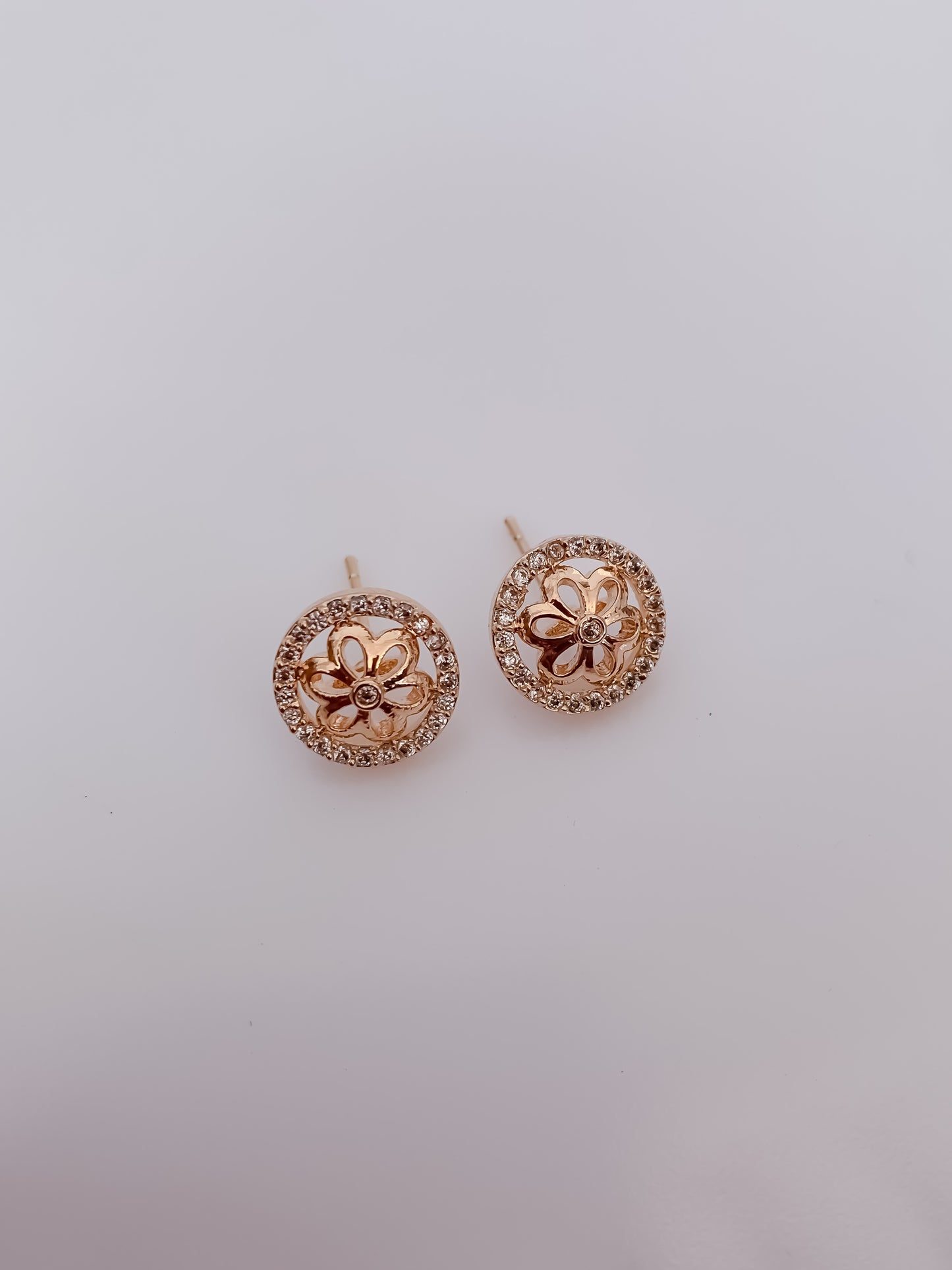 Rose Gold Floral Charm Pendant Set for Women