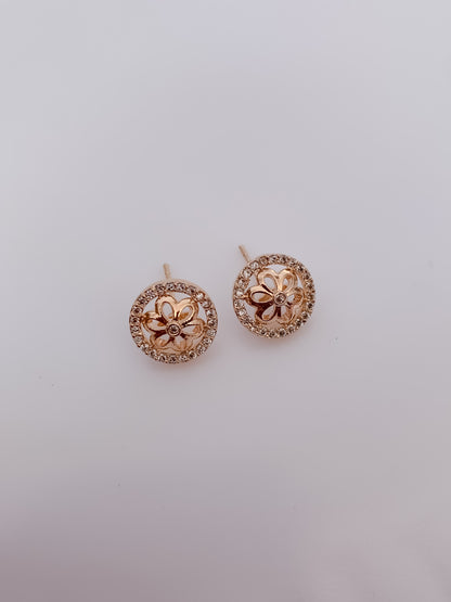 Rose Gold Floral Charm Pendant Set for Women