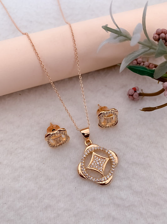 Regal Radiance: The American Diamond Royal Pendant Set by Belezza Jewels Belleza Jewels