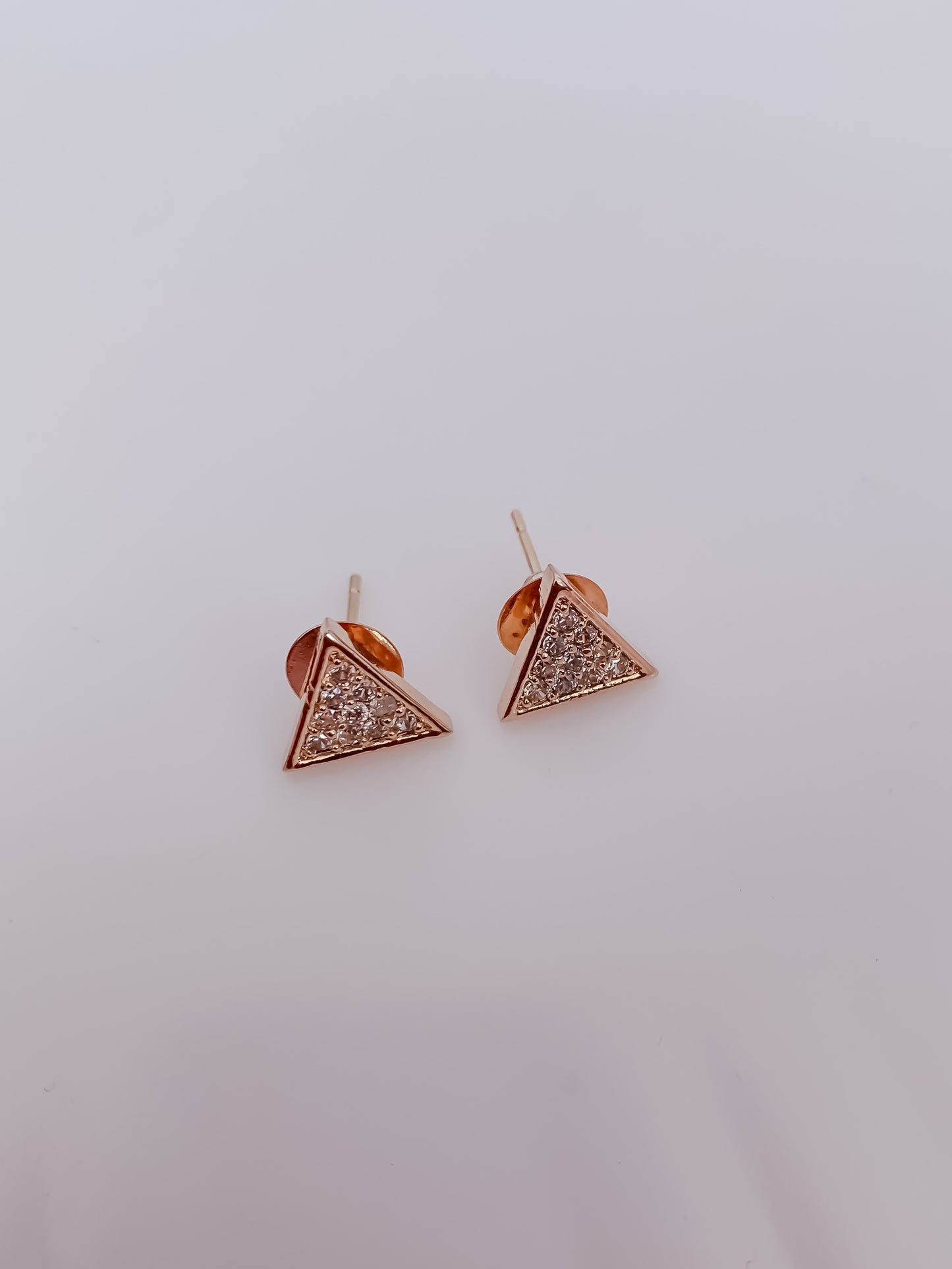 Rose Gold Triangle Crystal Pendant Set for Women