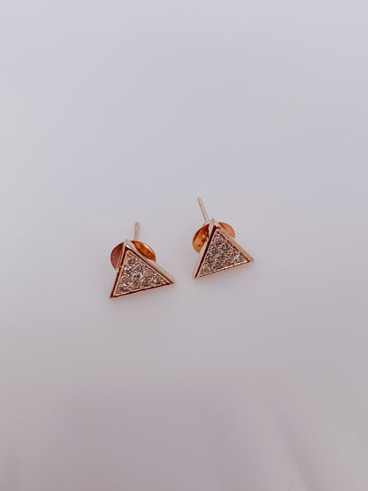 Rose Gold Triangle Crystal Pendant Set for Women