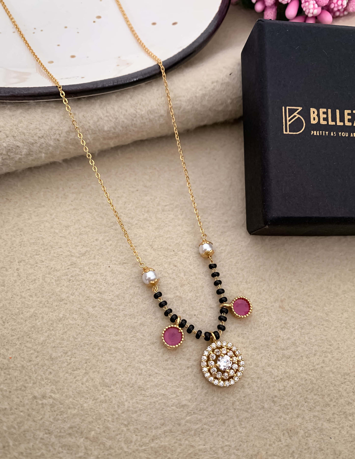 Buy 1 Get 1 Free American Diamond High Gold Plated Fancy Delicate Mangalsutra - Mangalsutra - Belleza Jewels