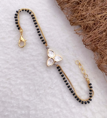 High Gold Plated Fancy Kundan Hand Mangalsutra - Hand Mangalsutra - Belleza Jewels