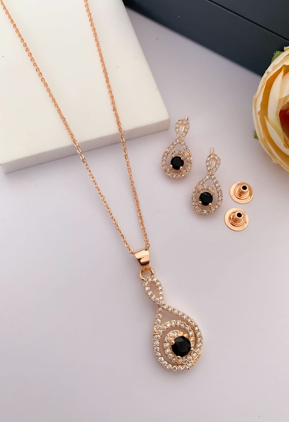 Regal Radiance: The American Diamond Royal Pendant Set by Belezza Jewels - Pendant Set - Belleza Jewels