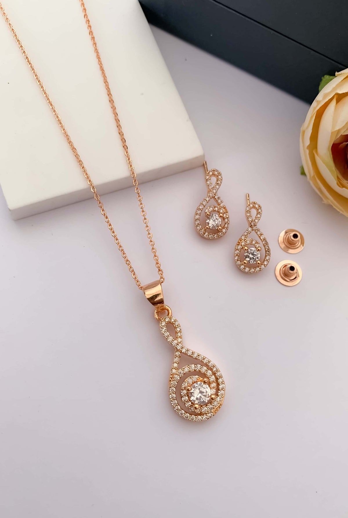 Regal Radiance: The American Diamond Royal Pendant Set by Belezza Jewels - Pendant Set - Belleza Jewels
