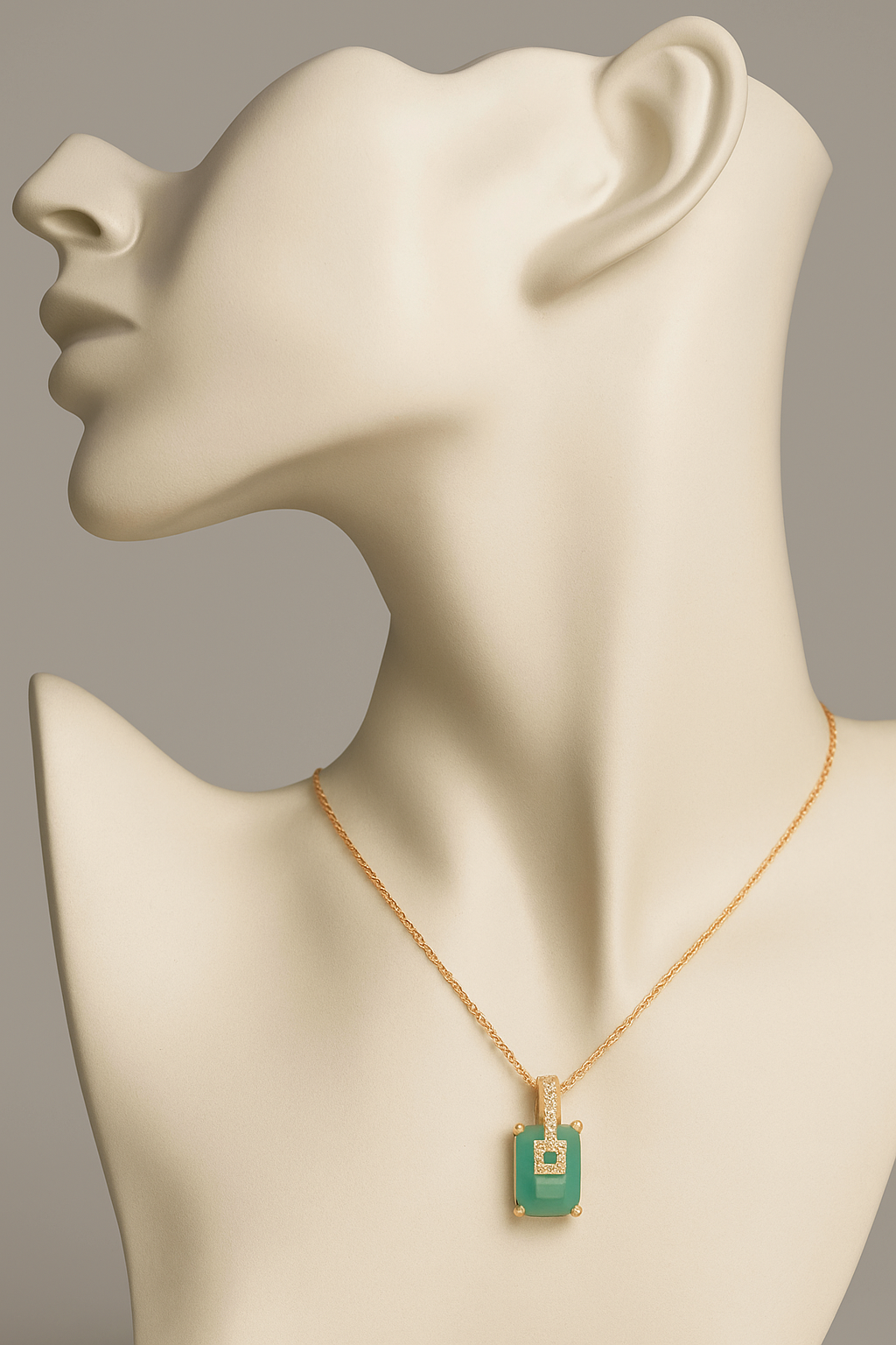 American Diamond Fancy Colour Stone Rose Gold Pendant Set