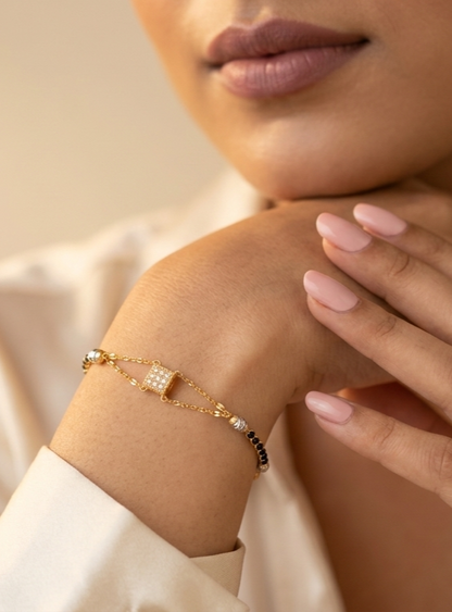 American Diamond High Gold Delicate Hand Mangalsutra