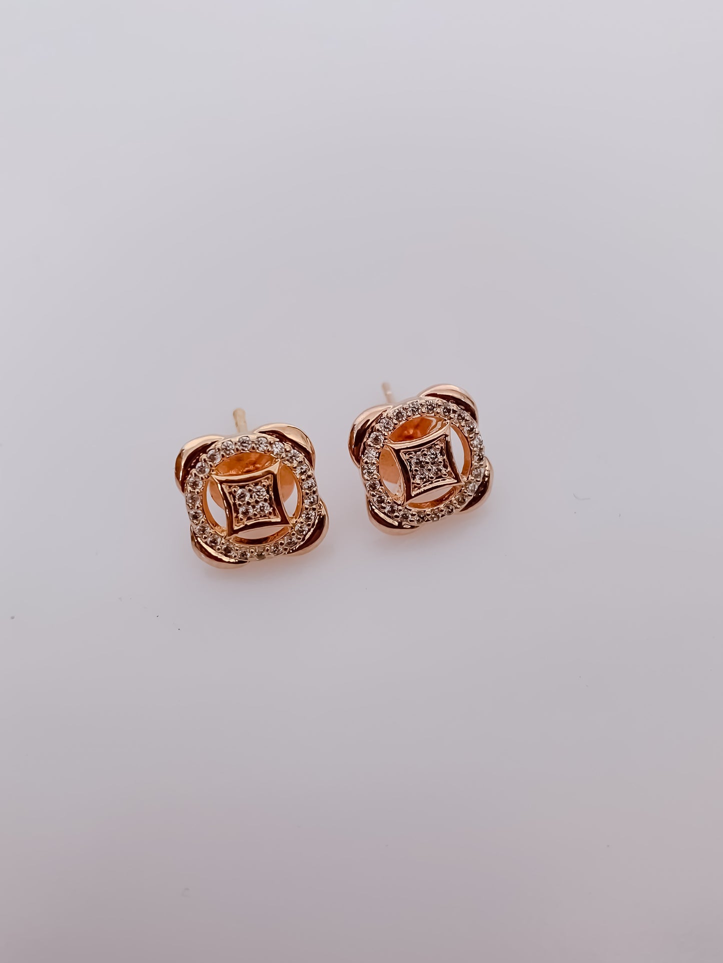Rose Gold Clover Sparkle Pendant Set for Women