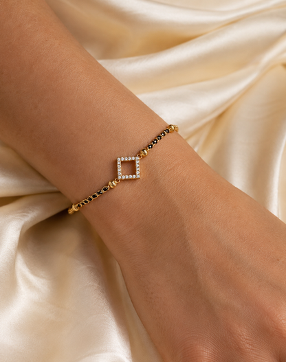 Radiant Square Charm Mangalsutra Bracelet