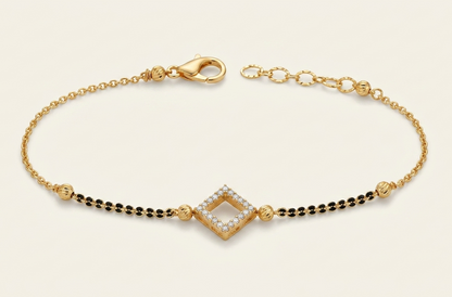 Radiant Square Charm Mangalsutra Bracelet