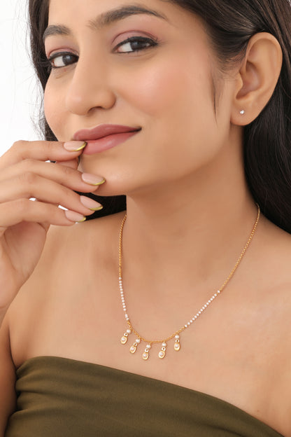 Pearl Drop Chain Necklace