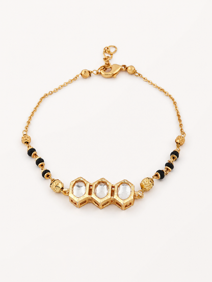 Fancy Gold Plated Delicate Hand Mangalsutra