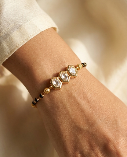 Fancy Gold Plated Delicate Hand Mangalsutra