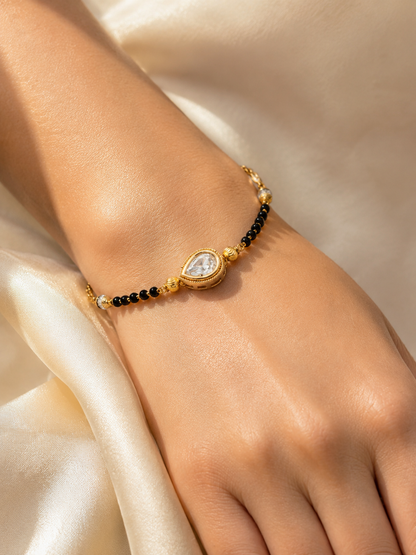 Fancy High Gold Plated Ovel Delicate Hand Mangalsutra