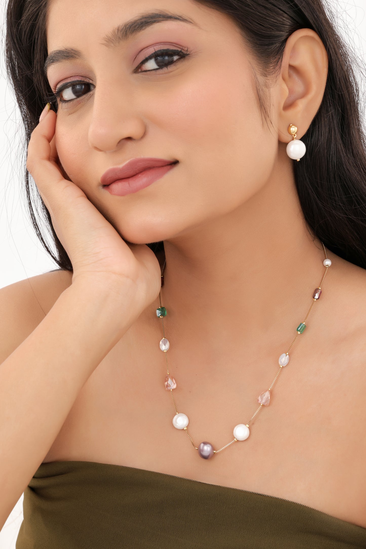 Multi Colour Fancy High Gold Western Mala Set