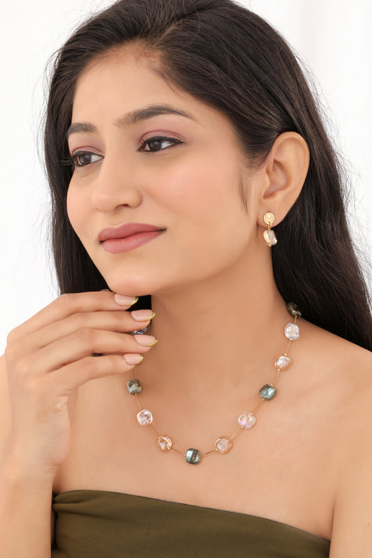 Multi Colour Fancy High Gold Western Mala Set