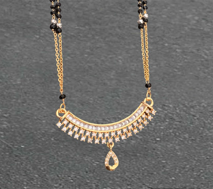 BUY 1 GET 1 FREE - American Diamond Fancy High Gold Delicate Royal Mangalsutra - Mangalsutra - Belleza Jewels