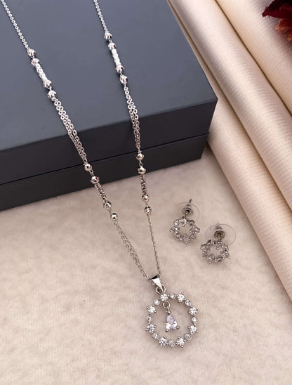 Regal Radiance: The American Diamond Royal Pendant Set by Belezza Jewels Belleza Jewels