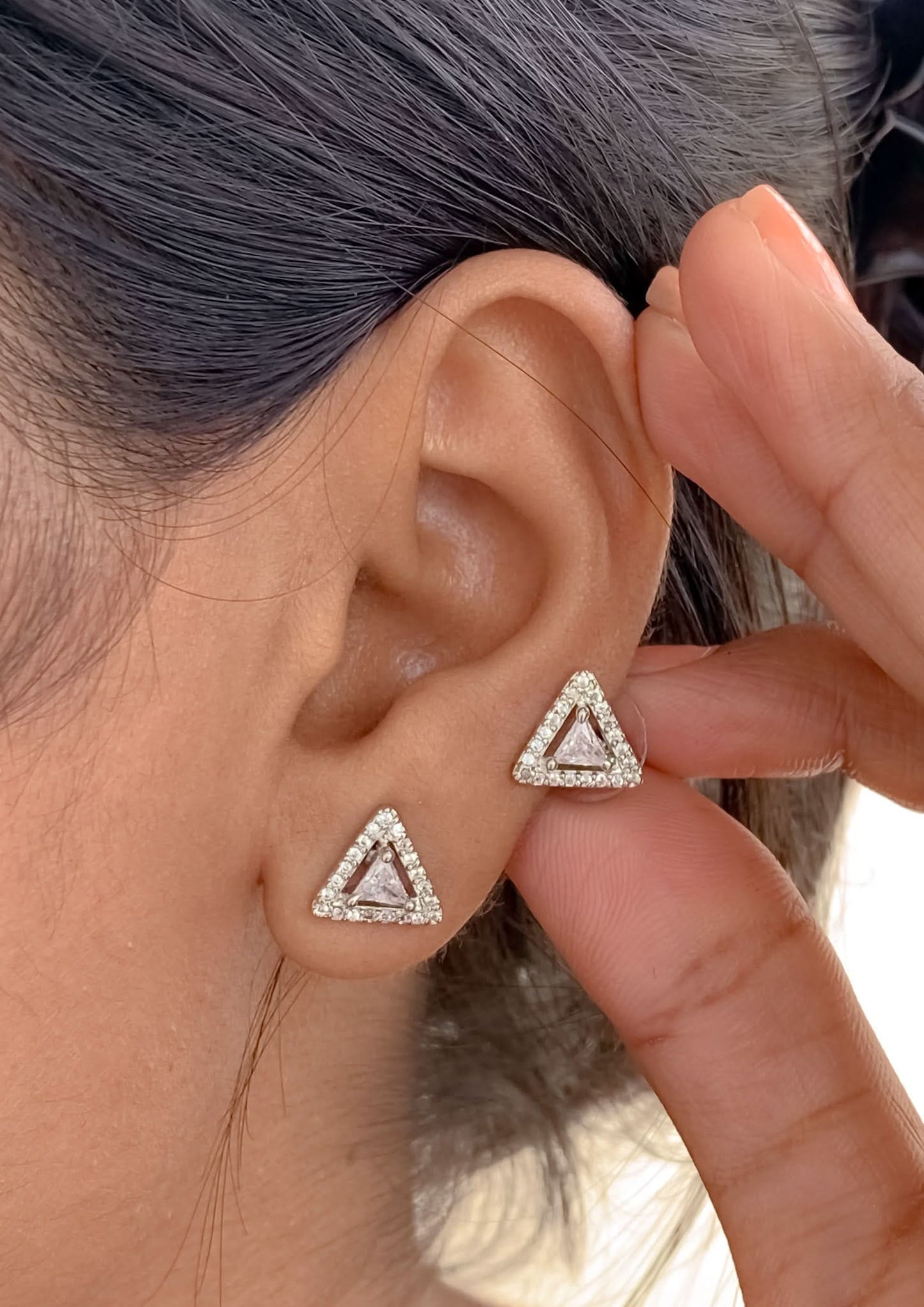Buy 1 Get 1 Free -American Diamond Silver Fancy Earrings - Earrings - Belleza Jewels