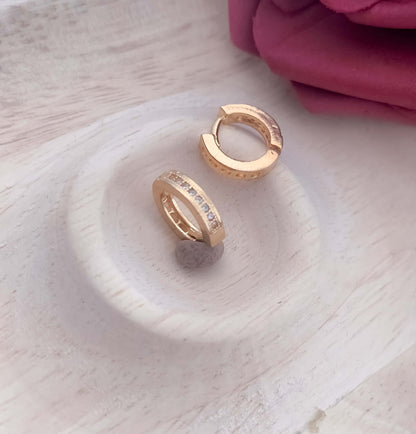 BUY 1 GET 1 FREE -American Diamond Nice Rose Gold Bali Earring - Earrings - Belleza Jewels